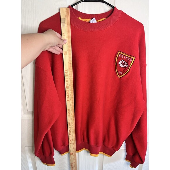 Vintage Kansas City Chiefs Crewneck Sweatshirt Unisex Size XL Red Yellow - Picture 8 of 9